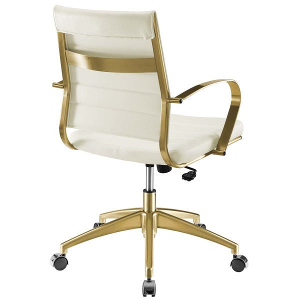 Jive Gold Stainless Steel Midback Office Chair in Gold White