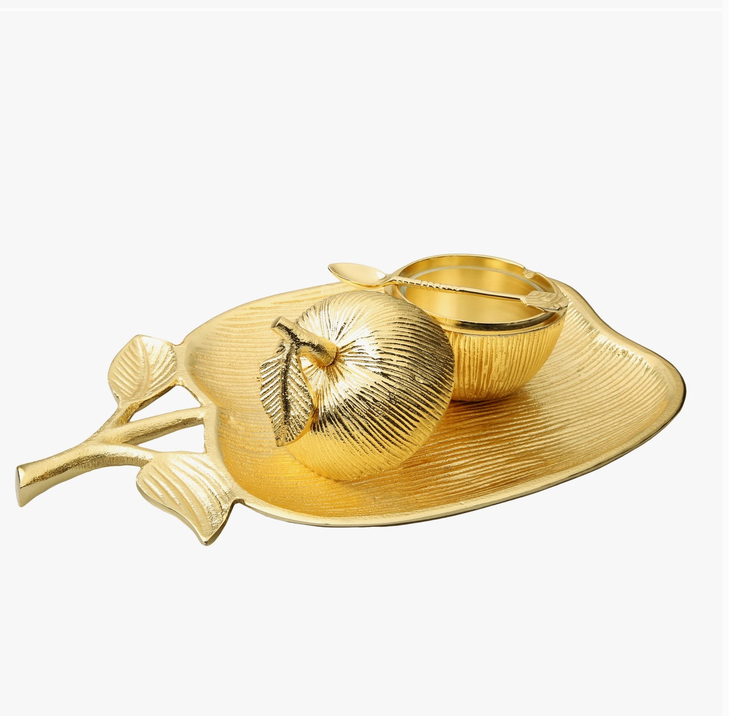 Large Apple Shaped Dish with Removable Honey Jar