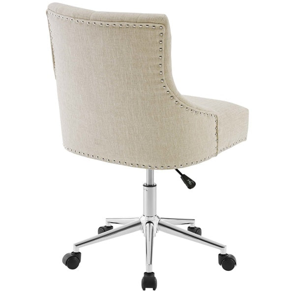 Regent Tufted Button Swivel Upholstered Fabric Office Chair