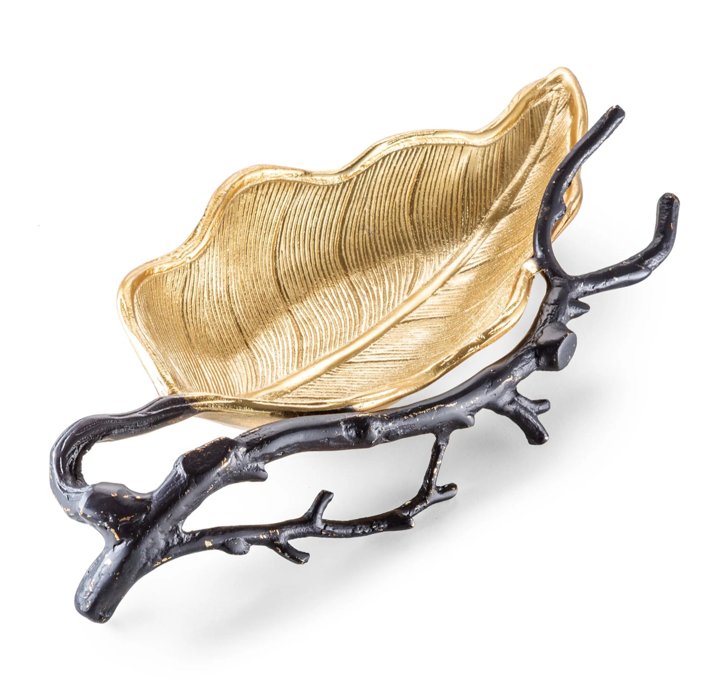 Gold Leaf all Purpose Dish With Black Branch