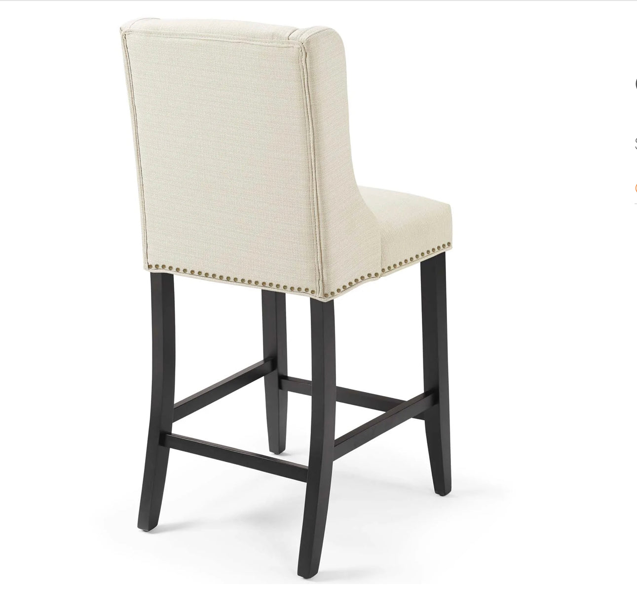 Baron Upholstered Fabric Counter Stool - Beige